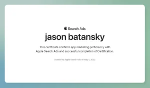apple search ads certification